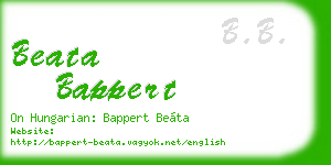beata bappert business card